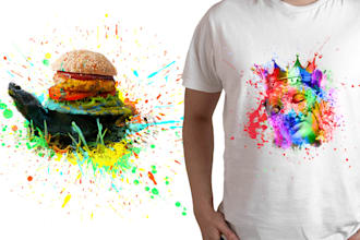 do  watercolor t shirt design and watercolor painting