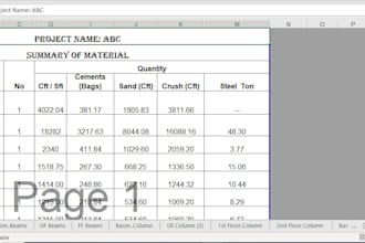 do material calculation, mapping of construction projects