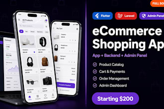 build a flutter ecommerce app with laravel backend and admin panel