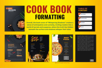 cook book formatting, ebook, recipe book, book cover design for amazon kdp