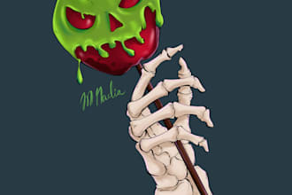 draw halloween cartoon illustration or character