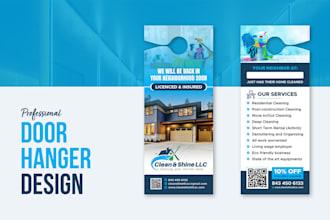 design door hanger, rack card for cleaning, handyman, and lawn care businesses