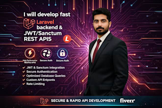 develop fast laravel backend and jwt sanctum rest apis