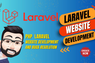 create website template with HTML CSS and develop php laravel website