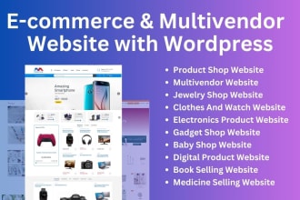 make ecommerce shop or multivendor store website with wordpress woocommerce