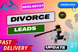 provide you divorce leads pre probate and distressed list with llc skip tracing