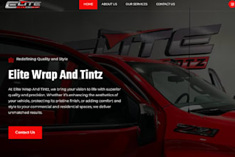 design auto detailing website, window tinting website, car detailing website