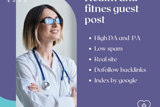 publish health and fitness guest post on a high da with do follow backlinks