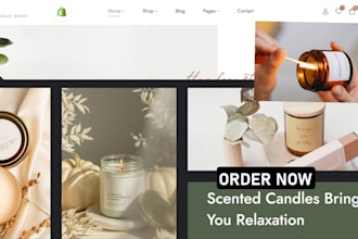 design luxury candle shopify store candle website candle wax wix making website
