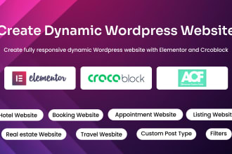 build dynamic wordpress website by crocoblock, elementor, jet engine