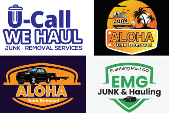 design junk removal and hauling logo with copy right