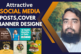 design social media posts, cover, banners,you tube thumbnail
