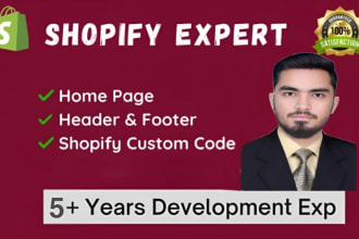 develop, fix, redesign and customize shopify header footer