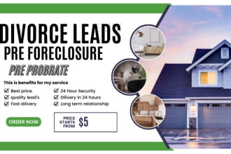 provide divorce pre foreclosure pre probrate leads list for real estate business