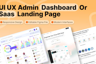design a UI UX admin dashboard or saas landing page