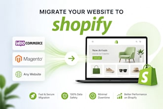 migrate your woocommerce, magento or any website to shopify