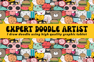create any kind of doodle art, doodle illustration, graffiti and stickmen