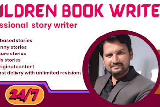 write children moral story, kids funny story and child book