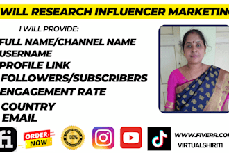 research influencer for instagram, youtube and tiktok influencer