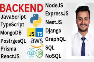 build backend nodejs django graphql nestjs sql mongodb AWS