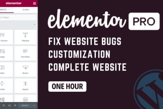 be elementor expert to fix elementor bug, fix elementor issue, elementor fix