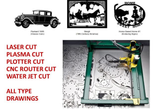 create dxf and cad files for cnc router, laser and plasma cut