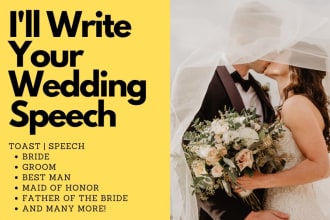 write best man, maid of honor, bride, groom wedding speech