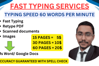 do data entry, pdf to word, file conversion, typing