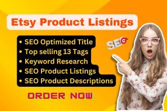 do engaging etsy SEO product descriptions etsy product listings, etsy title tags
