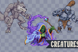 draw or animate pixel creature or monster