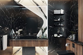 design bathroom interior and rendering in 3d images