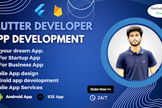 build custom flutter mobile app and web app with firebase and rest API