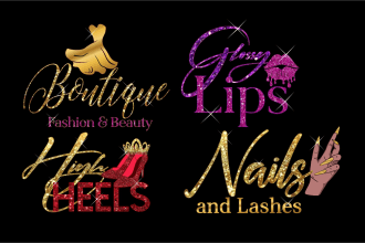 do luxury glitter logo for beauty and fashion brands