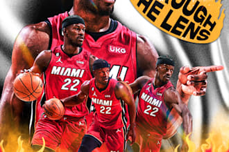 professional basketball social media poster design