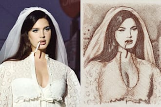 hand draw a portrait sketch style