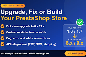 build, fix or upgrade your prestashop modules and store