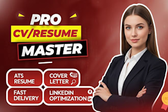 write a professional ats optimized cv, resume, cover letter and linkedin