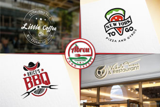 design restaurant bar pizza bbq burger drink catering food logo