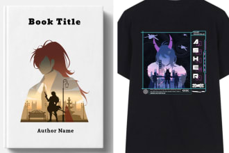 create anime tshirt design, album or book cover for you