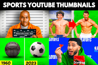 design an attractive sports youtube thumbnails