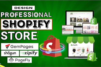 design shopify landing  page or product page with pagefly, gempages, shogun