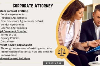 create comprehensive contracts, legal documents, service agreements and ndas