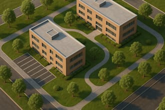 create 3d conceptual master landscape site plan