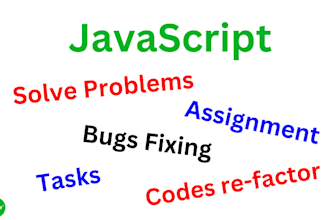 solve problems, assignments, and tasks in javascript