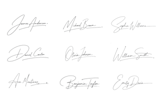 degine unique handwritten,  cursive , signature logo