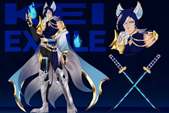 draw or design your character sheet full body in anime manga style