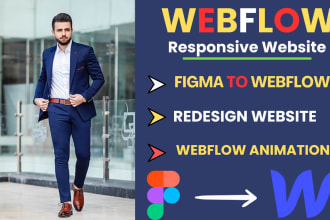develop responsive webflow website or convert figma to webflow website