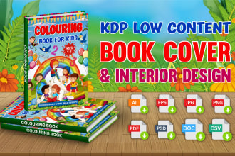 design kdp low content book cover, activity book and interior for kdp amazon