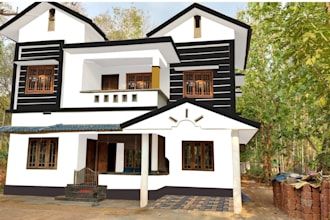 3d house elevation design in photoshop