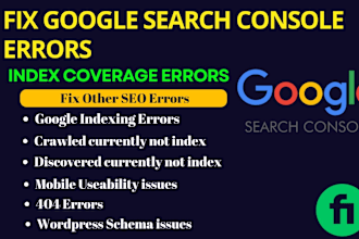 fix 404 errors, google search console errors SEO indexing issues
